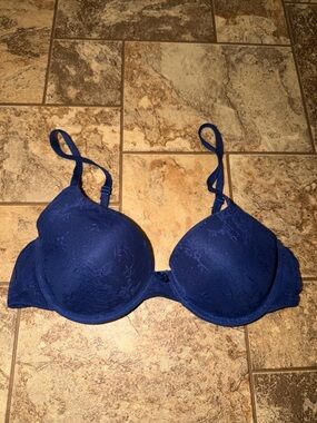 Gilligan & O'Malley Royal Blue Lace Push-Up Bra